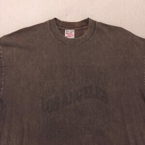 ML Los Angeles Crew Neck Short Sleeve Graphic T Shirt Mens Size L Brown